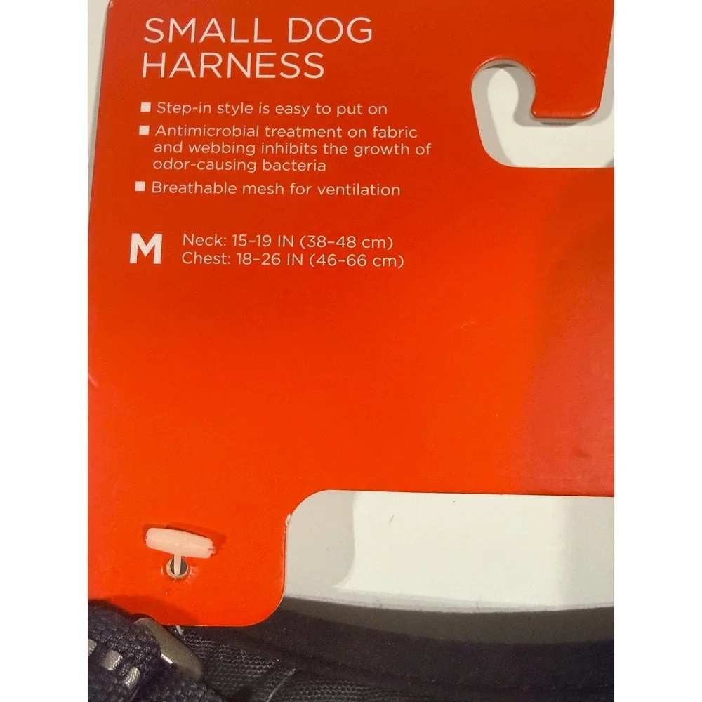 Reddy Small Dog Harness Gray Black Mesh Adjustable Step-In - SizeMedium
